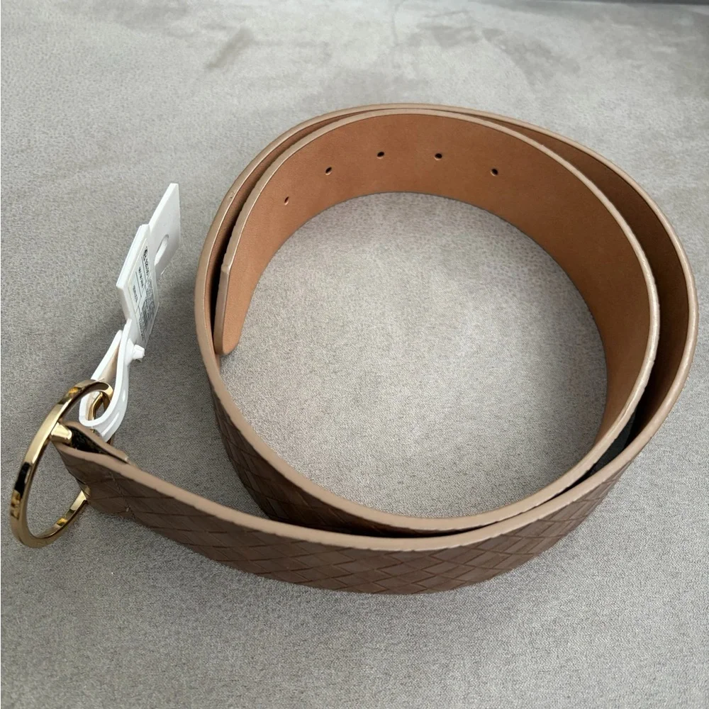 a new day Brown Woven‎ Belt with Gold Buckle